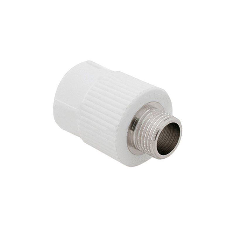 Муфта комбинированная ПП 20-1/2'' PN 25, с наружной резьбой, белая, РосТурПласт 10662