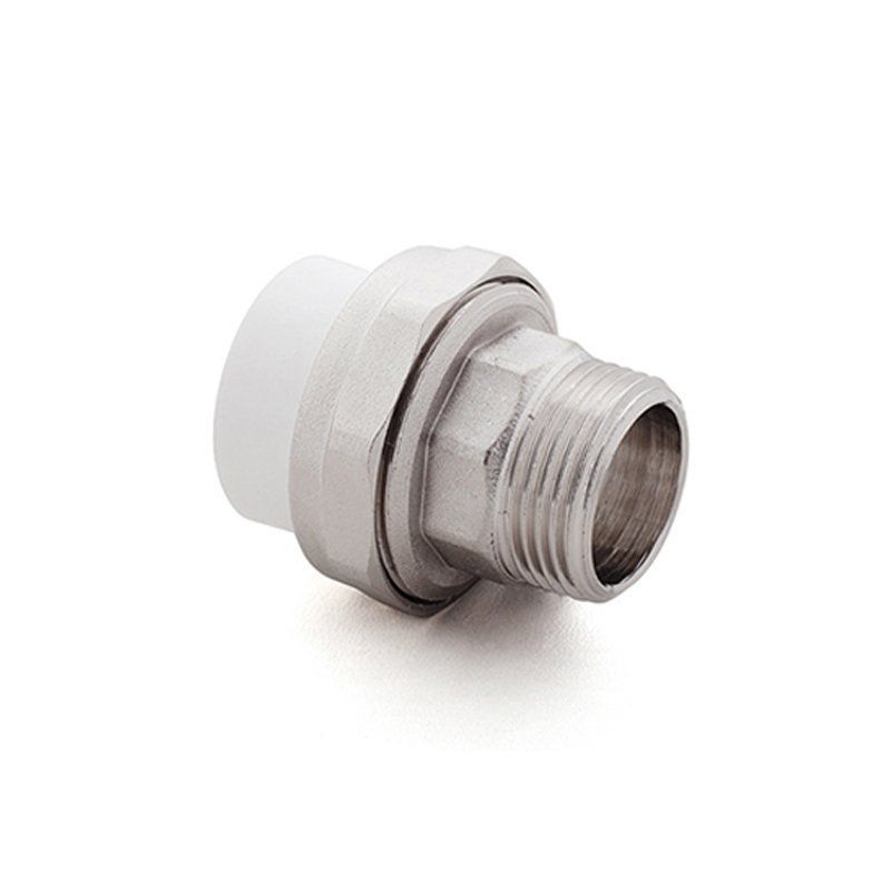 Муфта комбинированная ПП 20-1'' PN 25, разъёмная, с наружной резьбой, белая, РосТурПласт 10639