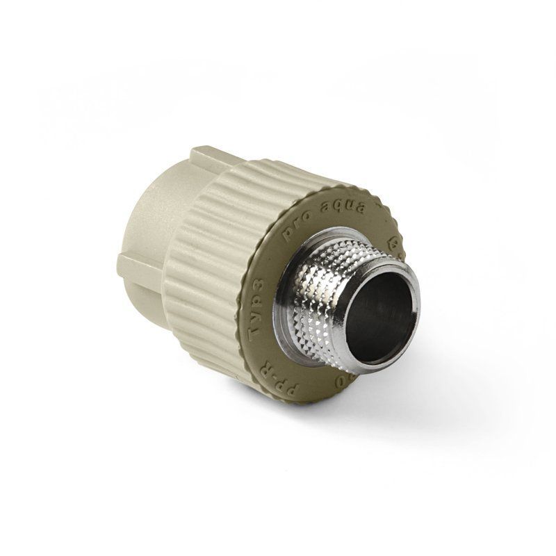 Муфта комбинированная ПП 25-1/2'' PN 25, с наружной резьбой, серая
