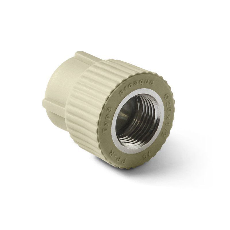 Муфта комбинированная ПП 25-1/2'' PN 25, с внутренней резьбой, серая