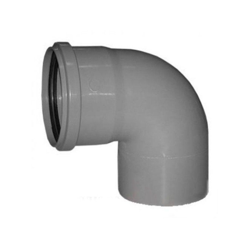 Отвод ПП (полипропилен) для канализации 90гр. Дн 110 с уплотнительным кольцом, Политэк