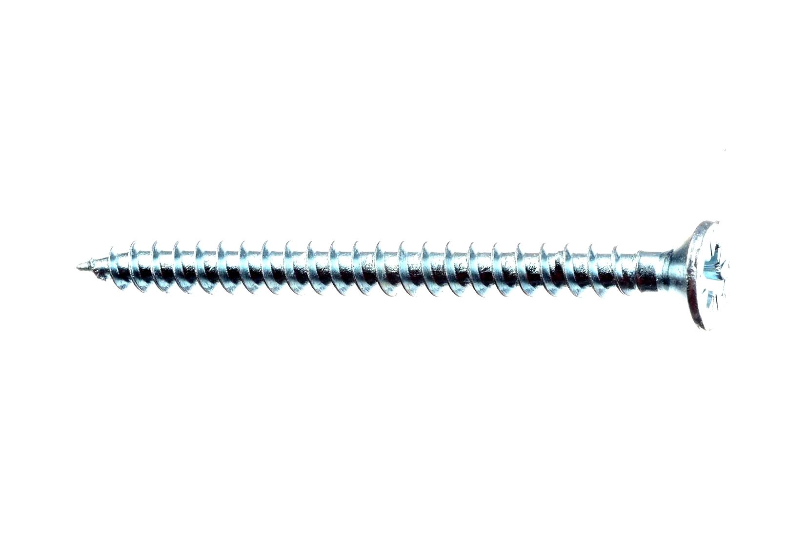 Шурупы универсальные с потайной головкой, крестообразным шлицем Pozi, острым наконечником, крупная резьба (белый цинк) (КНР) 6,0 х 220
