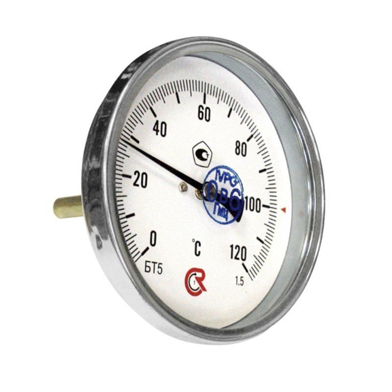 Термометр биметаллический D100 L100мм/лат.0120гр.осевой
