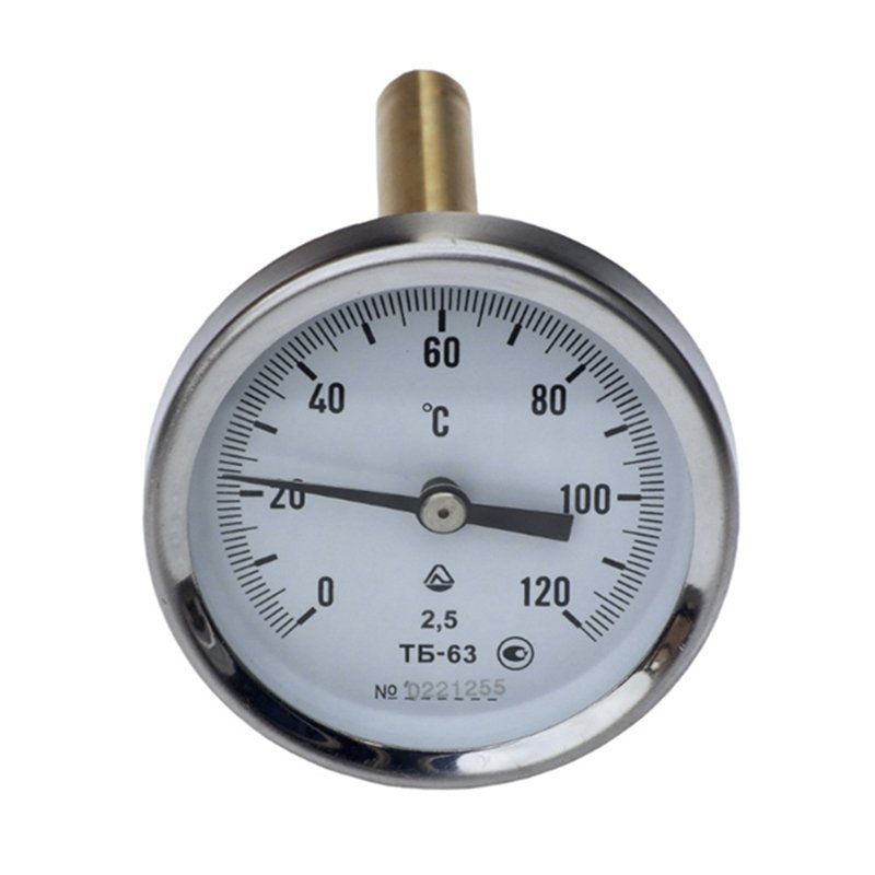 Термометр биметаллический D 63 L100мм/лат.0120гр.осевой