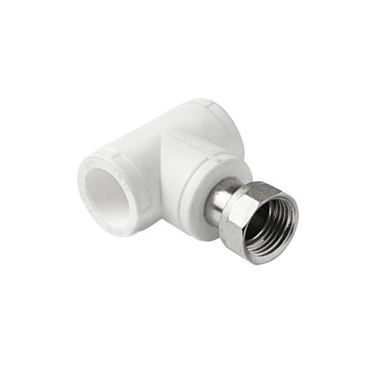 Тройник комбинированный ПП 25-3/4'' PN 25, с накидной гайкой, белый, Pro Aqua PA29114